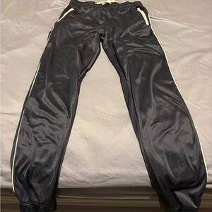 Retro Athletic Men’sNavy Blue Fleece Insulated Track Pants with White AccentsVGC